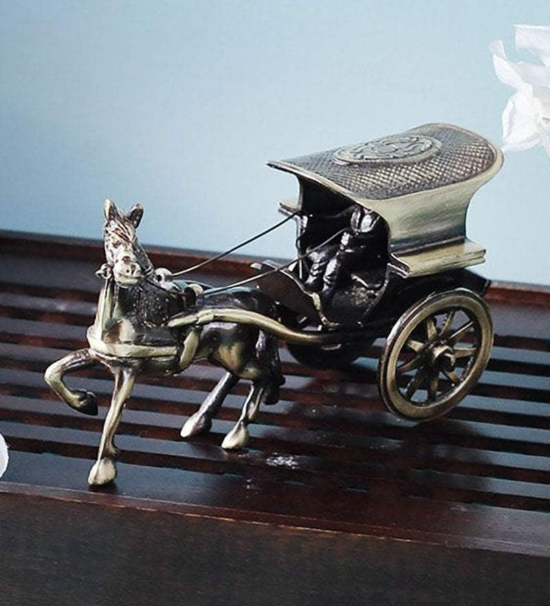 Horse Cart Brass Showpiece - Distacart