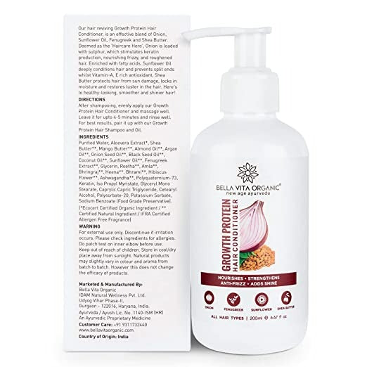 Bella Vita Organic Growth Protein Hair Conditioner - Distacart