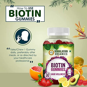 Himalayan Organics Biotin Gummies Hair Vitamins - Distacart