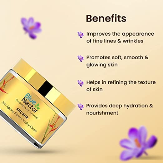 Blue Nectar Shubhr Anti Ageing Flower Valley Face Cream for Men - Distacart