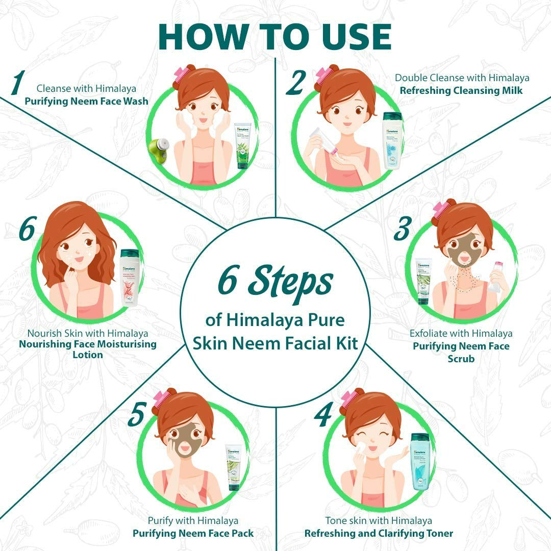 Himalaya Pure Skin Neem Facial Kit with Face Massager - Distacart