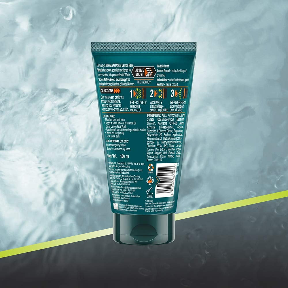 Himalaya Men Intense Oil Clear Lemon Face Wash - Distacart