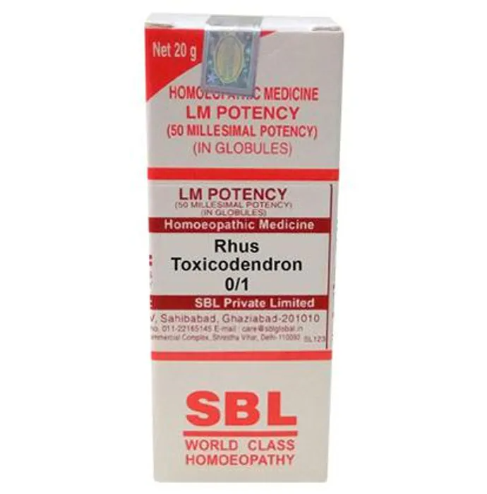 SBL Homeopathy Rhus Toxicodendron LM Potency - Distacart