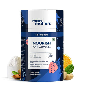 Man Matters Biotin Nourish Hair Gummies With Multivitamins (Sugar Free) - Strawberry Flavor - Distacart