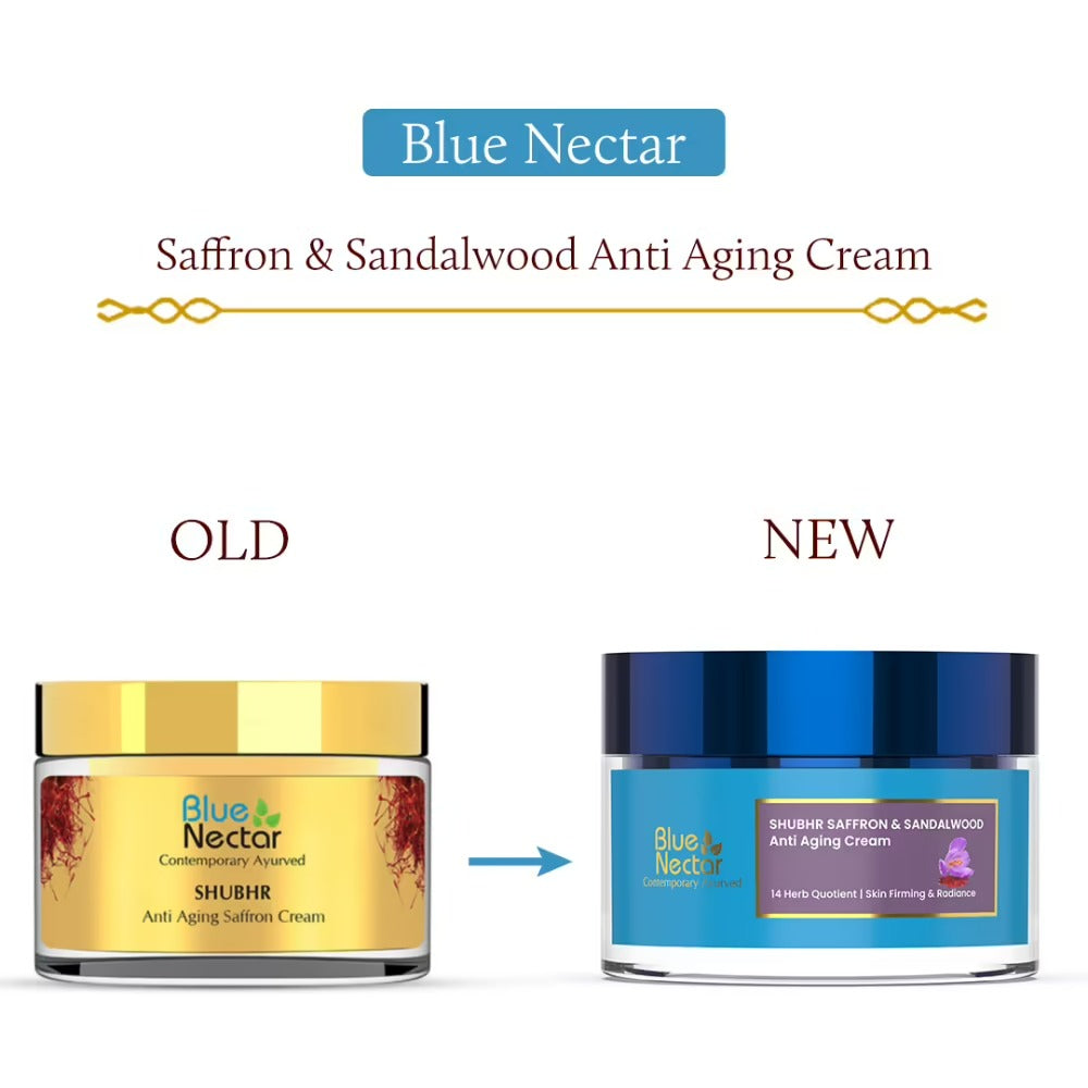 Blue Nectar Shubhr Anti Aging Saffron & Sandalwood Cream for Women - Distacart