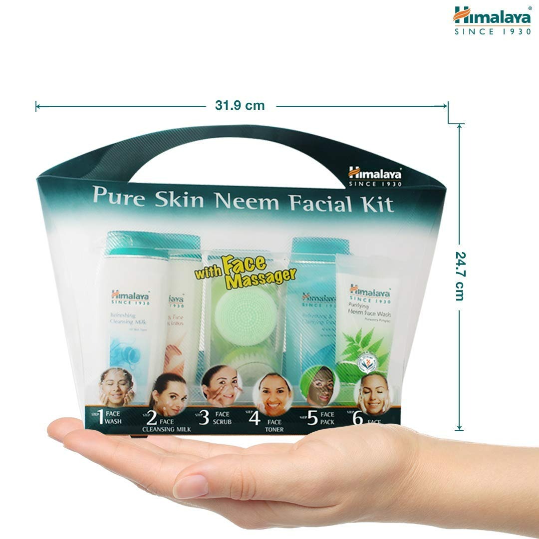 Himalaya Pure Skin Neem Facial Kit with Face Massager - Distacart