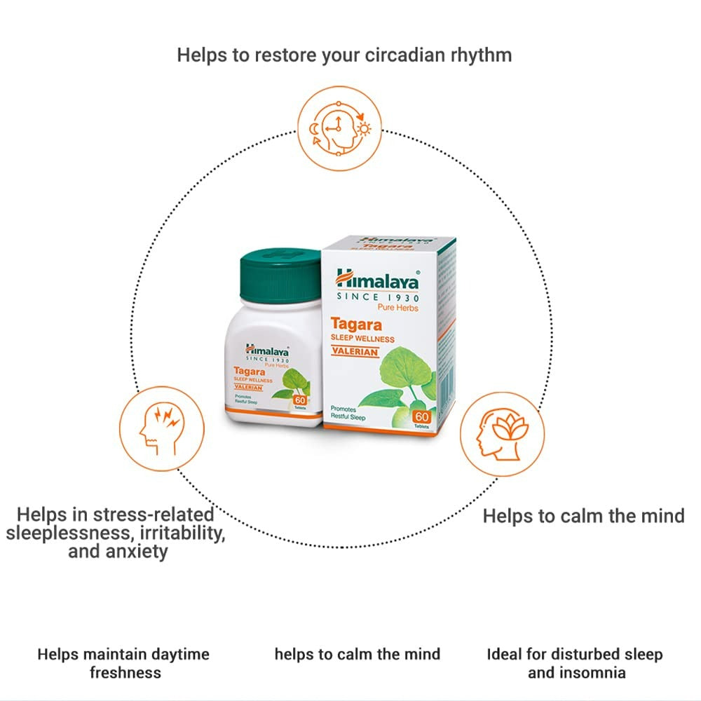 Himalaya Wellness Pure Herbs Tagara Sleep Wellness - 60 Tablets - Distacart