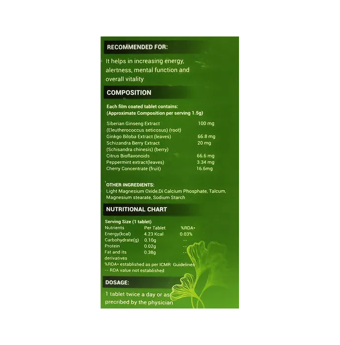 LDD Bioscience Homeopathy Ginseng GB Plus Tablets - Distacart