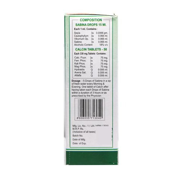 Wheezal Homeopathy Sabina Calcin Drops & Tablets - Distacart