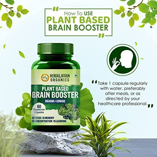 Himalayan Organics Plant-Based Brain Booster Supplement Capsules - Distacart