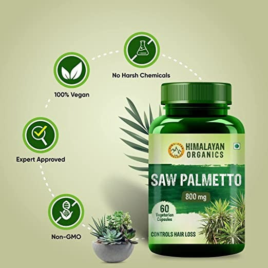 Himalayan Organics Saw Palmetto 800 mg Vegetarian Capsules - Distacart
