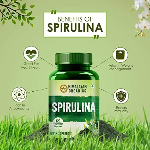 Himalayan Organics Spirulina Vegetarian Capsules - Distacart