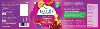Diabliss Diabetic Friendly Mixed Fruit Jam - Distacart