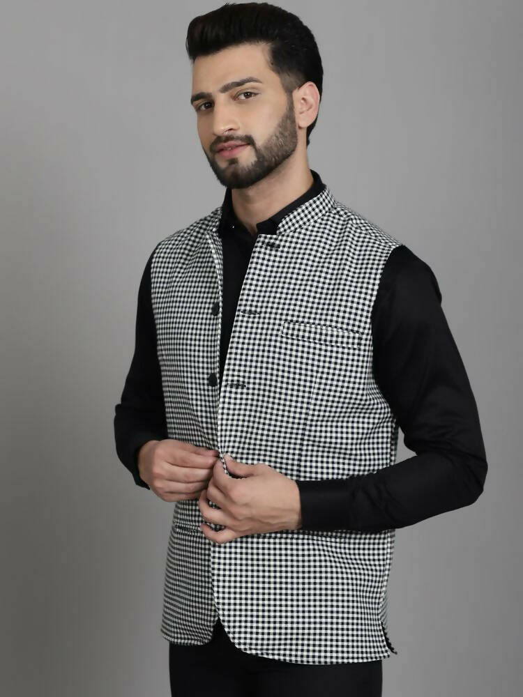 Even Apparels Nehru Jacket With Welt Pockets - Multi - Distacart