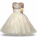 Thumbnail for Asmaani Baby Girl's Gold Color Satin A-Line Maxi Full Length Dress (AS-DRESS_22046) - Distacart