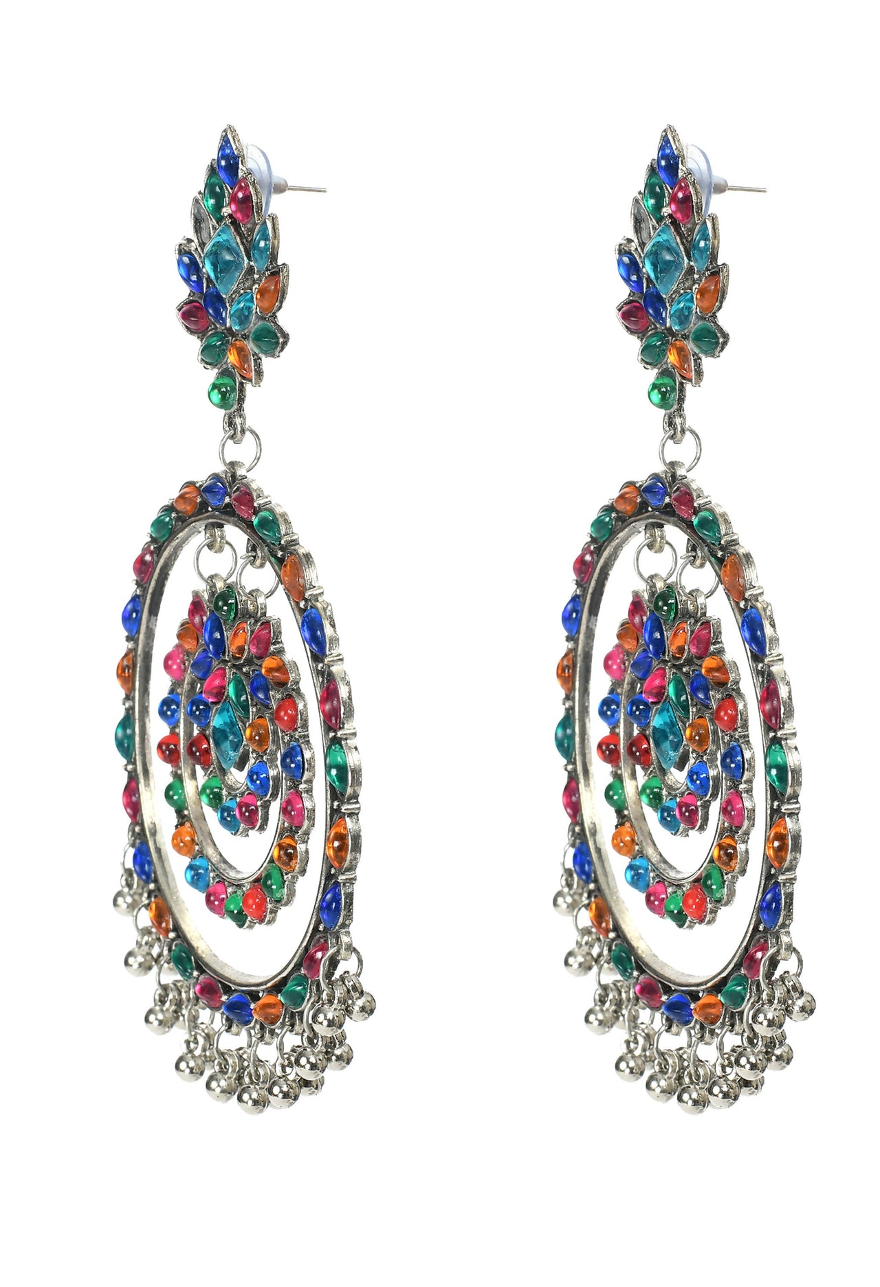 Mominos Fashion Johar Kamal Women's Multi Colour Kundan Circles Earrings - Distacart