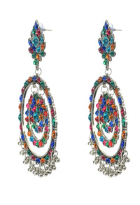 Thumbnail for Mominos Fashion Johar Kamal Women's Multi Colour Kundan Circles Earrings - Distacart