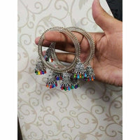 Thumbnail for Silver Bangles With Hanging Jhumkas