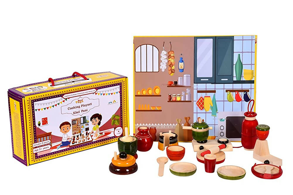 Desi Toys Wooden Kitchen Pretend Playset - Distacart