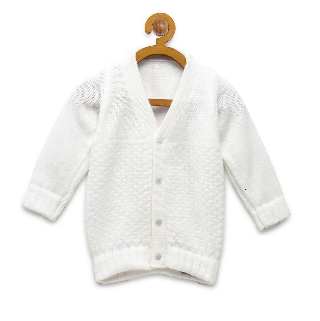 Chutput Kids Cute White Coloured Solid Pullover Sweater - Distacart