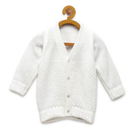 Thumbnail for Chutput Kids Cute White Coloured Solid Pullover Sweater - Distacart