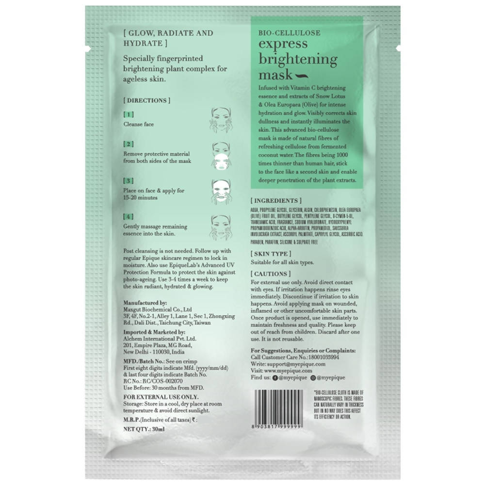 Epique Express Brightening Facial Mask - Distacart