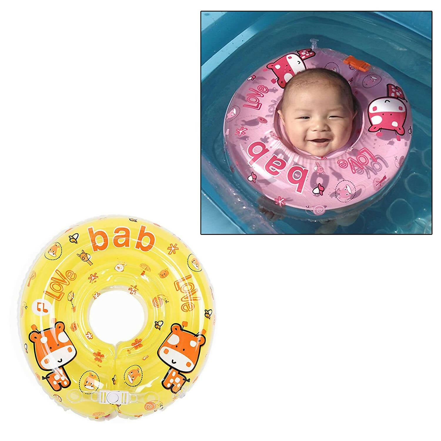 Safe-O-Kid Inflatable Swimming Floating Tube for kids- Yellow - Distacart