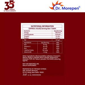 Dr. Morepen Iron & Zinc Tablets - Distacart