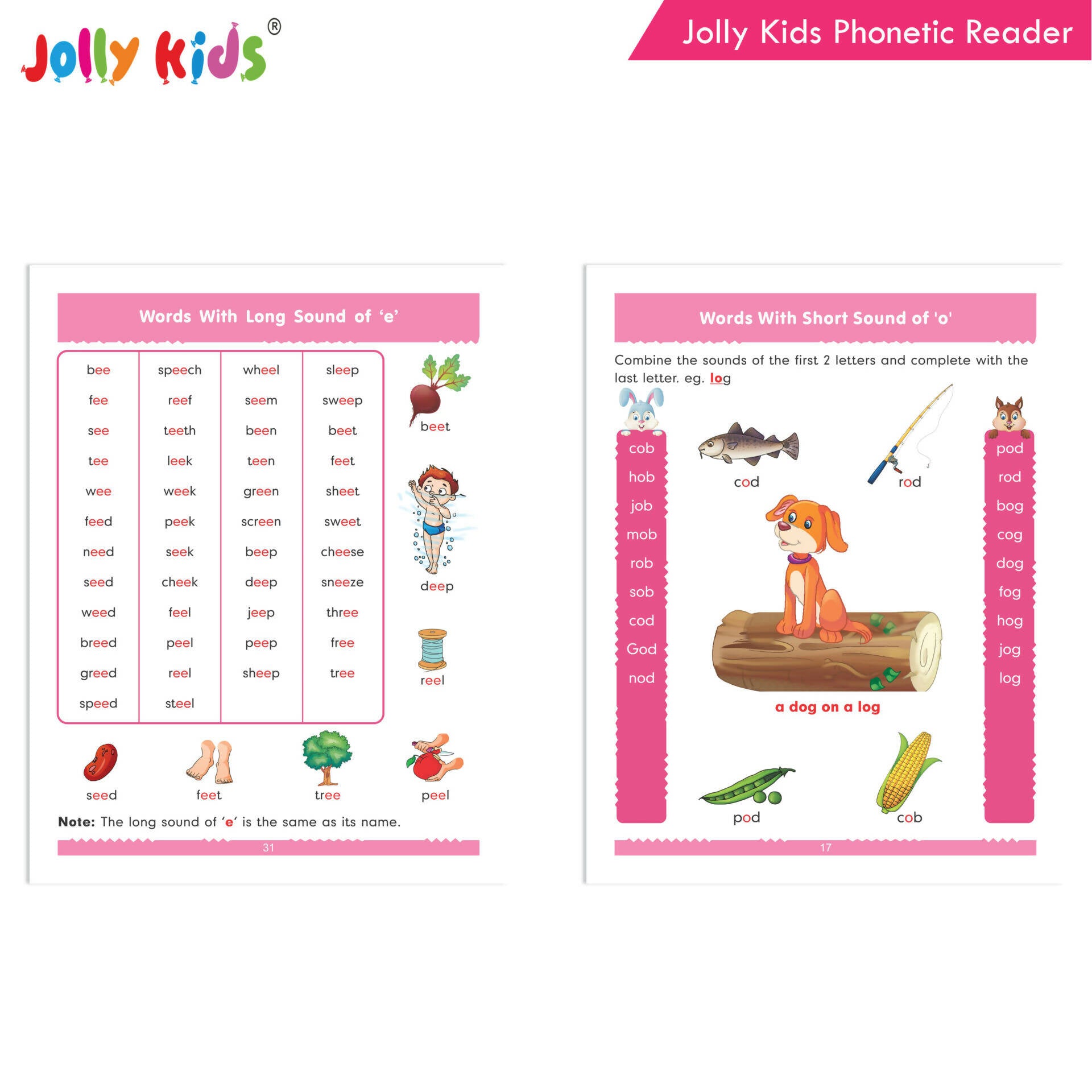 Jolly Kids Phonetic Reader From Sound to Words| Long & Short Vowel Sound| Consonant Blends| Pre-Primary Phonic Book for Kids| Ages 3-8 Years - Distacart