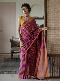 Thumbnail for Suta Mustard Woven Design Pure Cotton Saree - Distacart