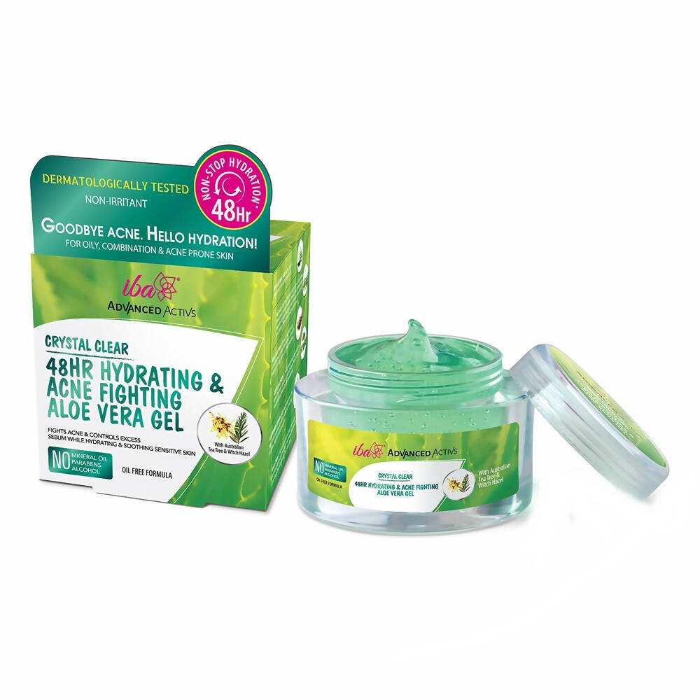 Iba Crystal Clear 48 HR Hydrating and Acne Fighting Aloe Vera Gel - Distacart