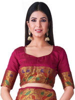 Thumbnail for Mimosa Women's Paithani Art Silk Mustard Yellow Saree - Distacart