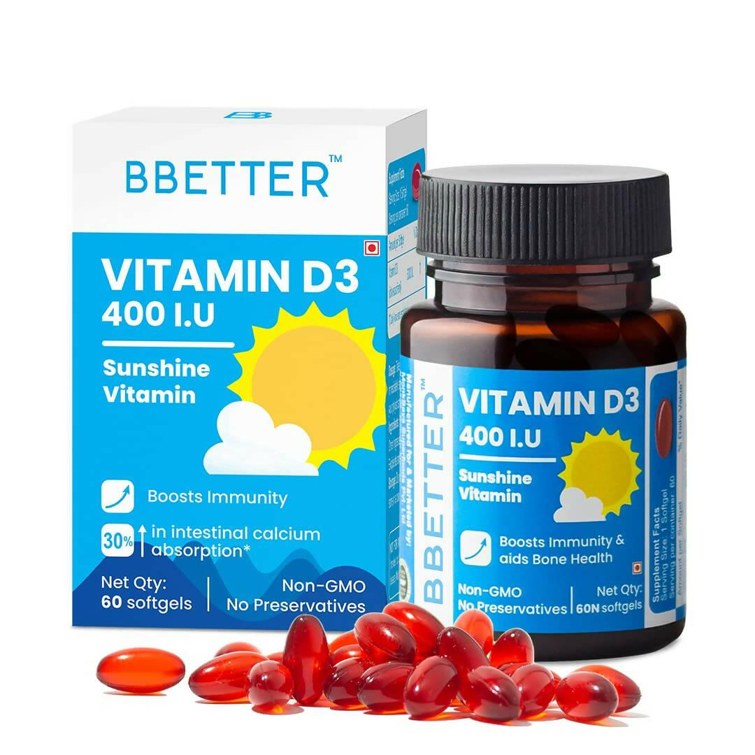 BBETTER Vitamin D3 400 IU Capsules - Distacart