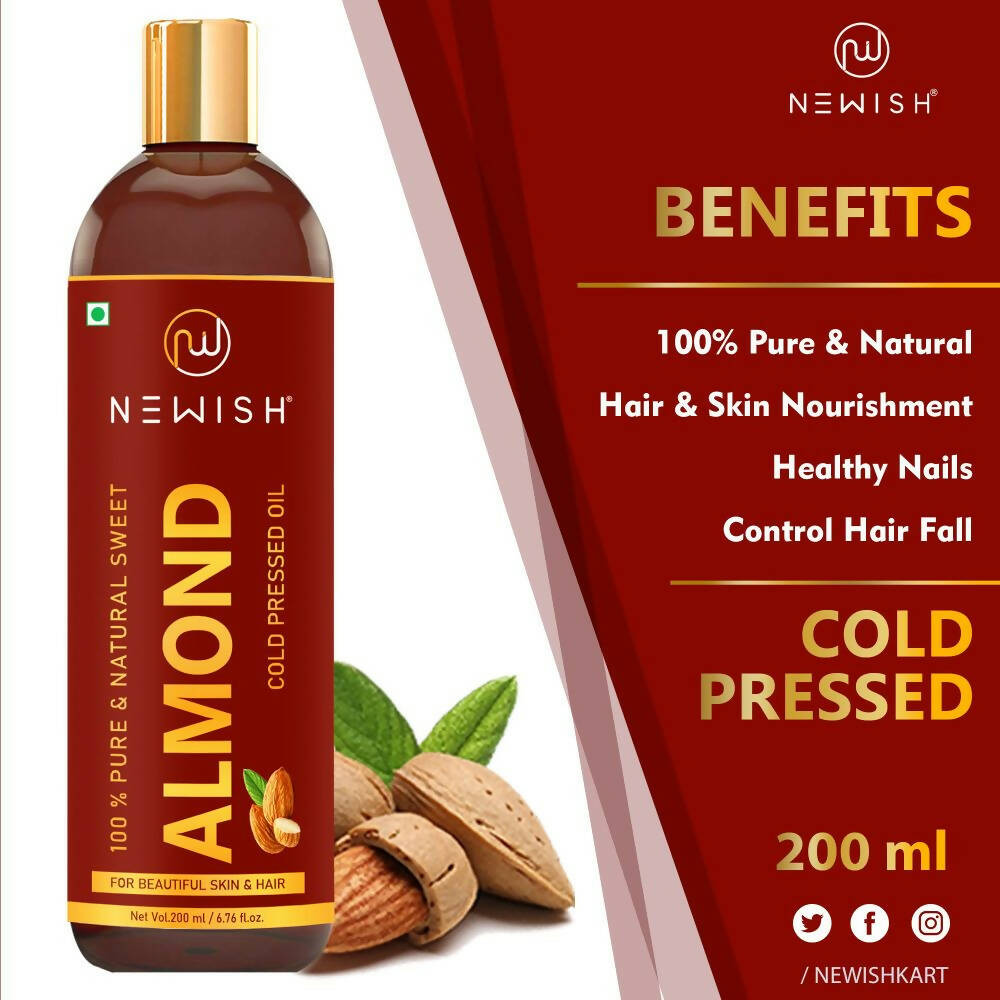 Newish Pure & Natural Sweet Almond Oil for Hair & Skin - Distacart