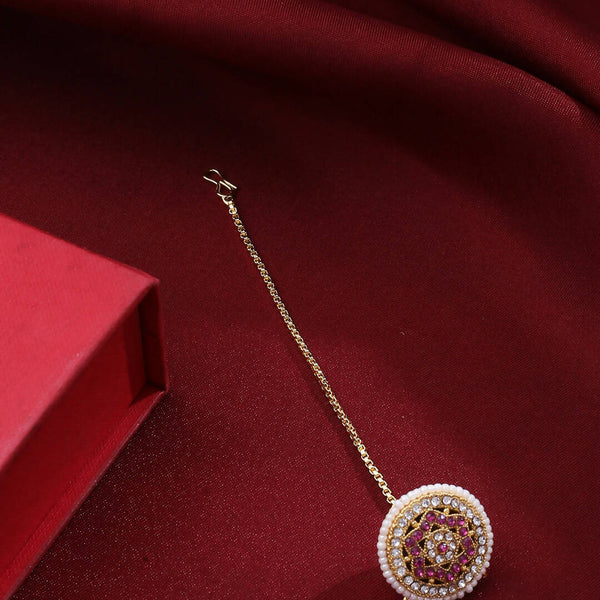 NVR Women's Trending Stylish Gold-Plated Maang Tikka - Distacart