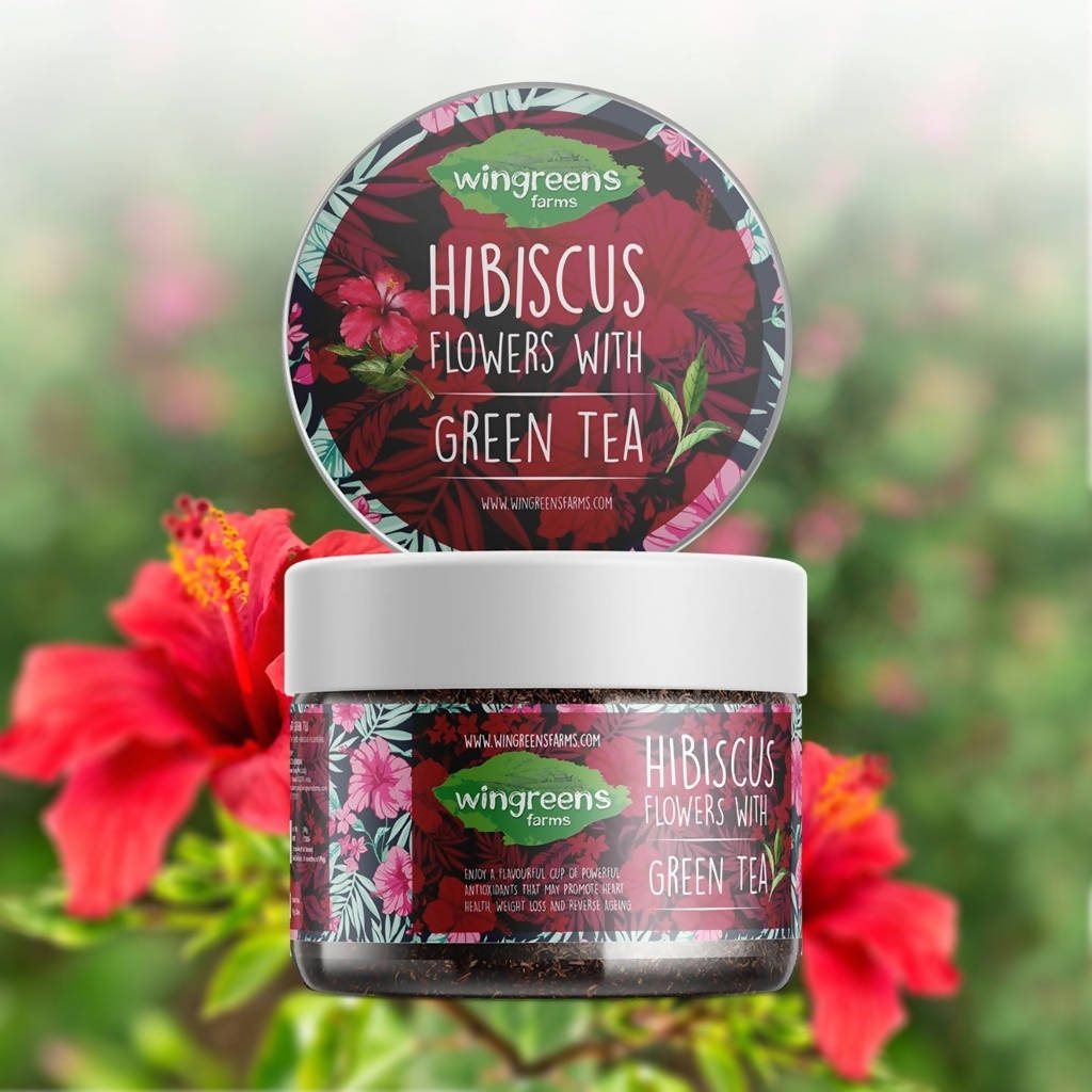 Wingreens Frams Hibiscus Flowers With Green Tea