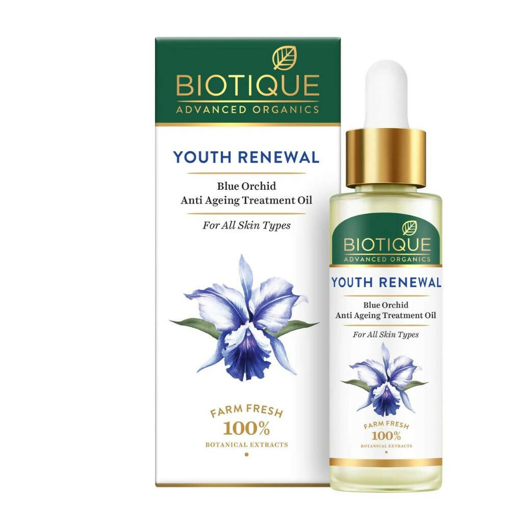 Biotique Youth Renewal Blue Orchid Anti-Ageing Treatment Oil - Distacart