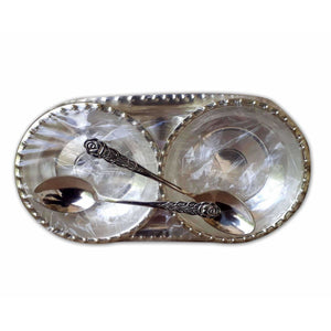 Silver Tray with Cups and Spoons - Distacart