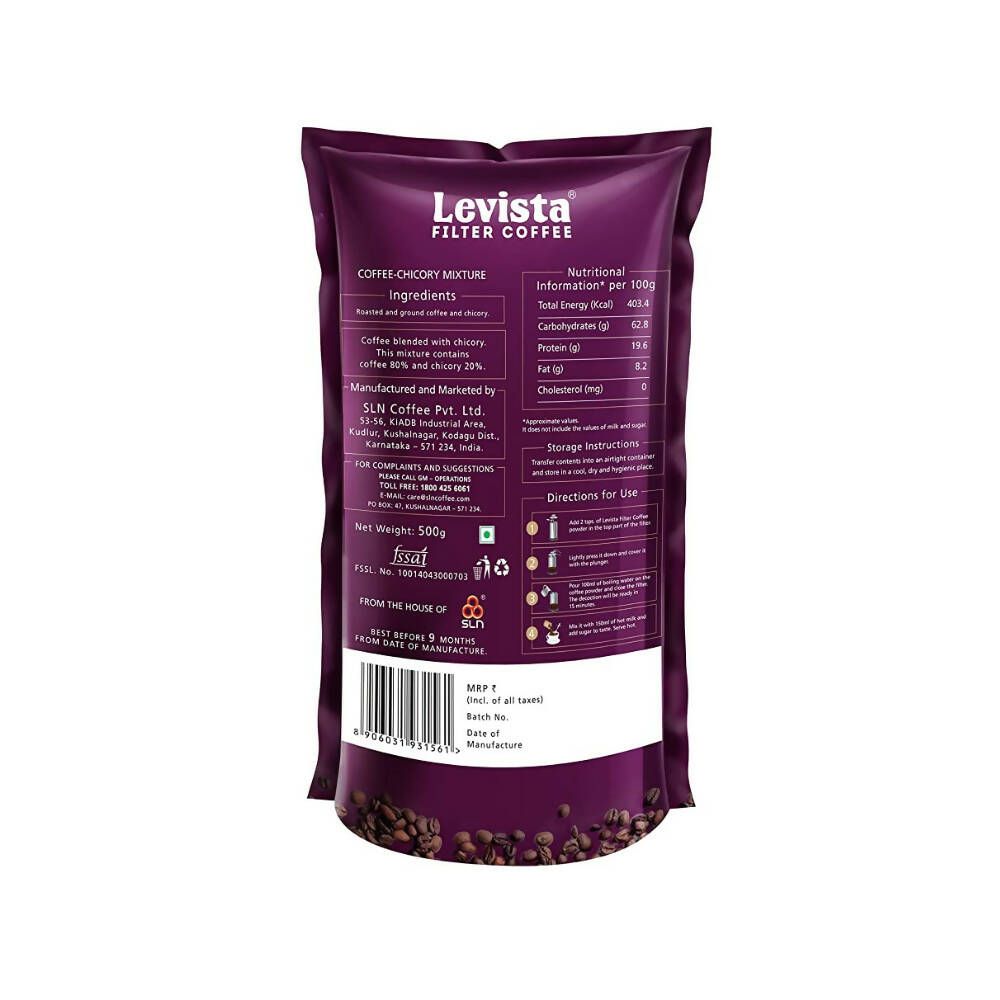 Levista Filter Coffee (80% Coffee 20% Chicory) - Distacart