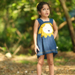Thumbnail for Mhyssa Blue Square Neck Sleeveless Frock - Distacart