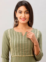 Thumbnail for Kalini Women Green Kurta with Sharara - Distacart