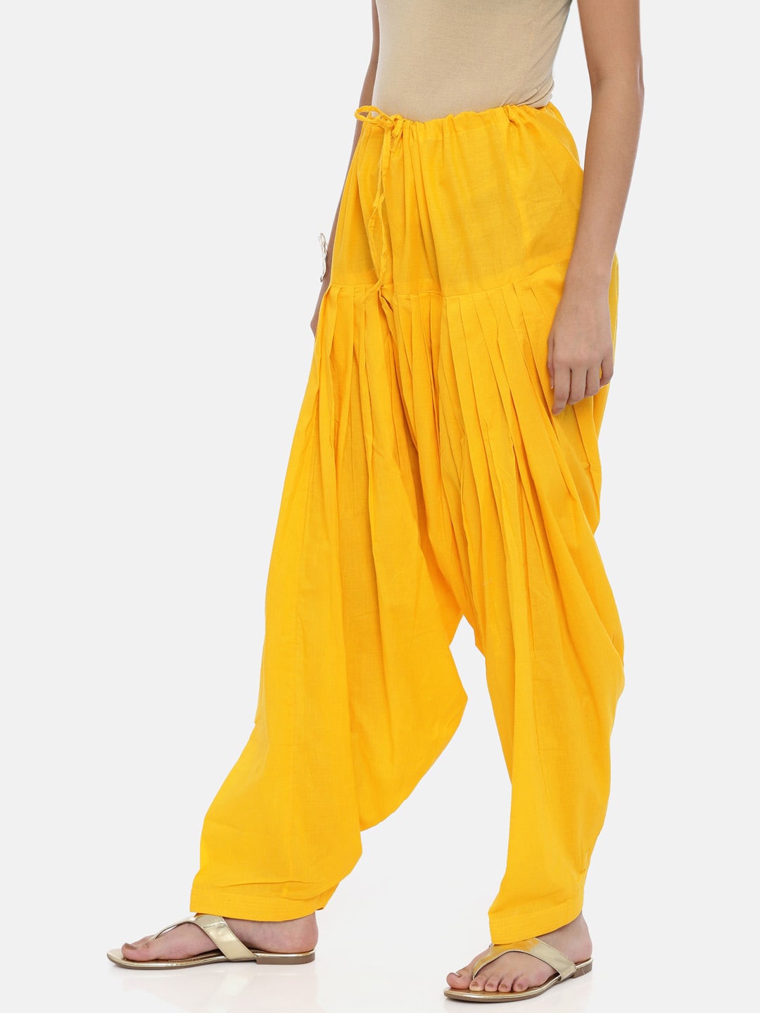 Souchii Mustard Yellow Solid Patiala - Distacart