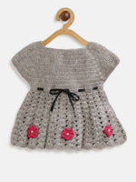 Thumbnail for ChutPut Hand knitted Crochet Maharani Wool Dress - Pink - Distacart