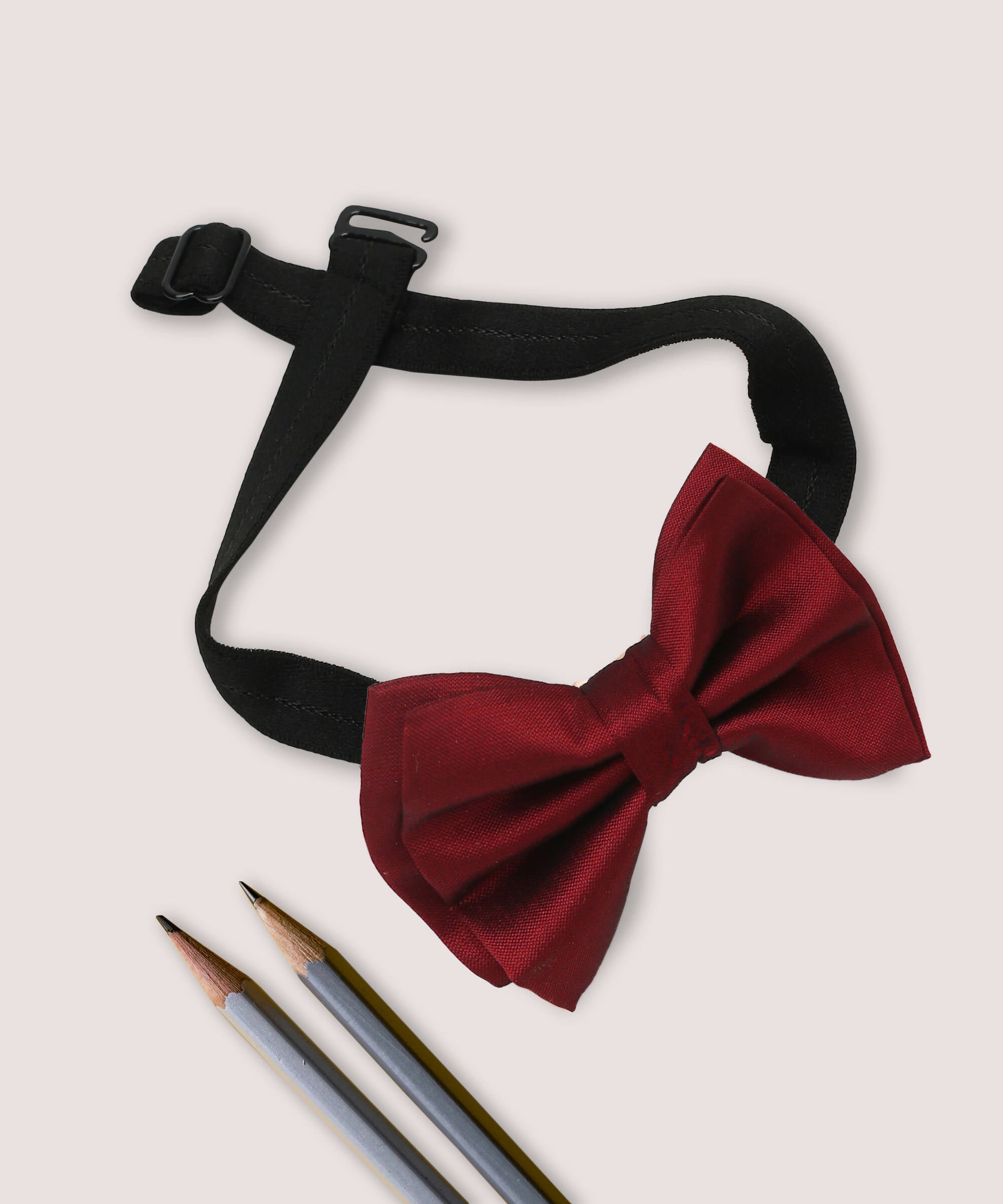 Manet Boys Solid Double Layer Bow - Maroon - Distacart