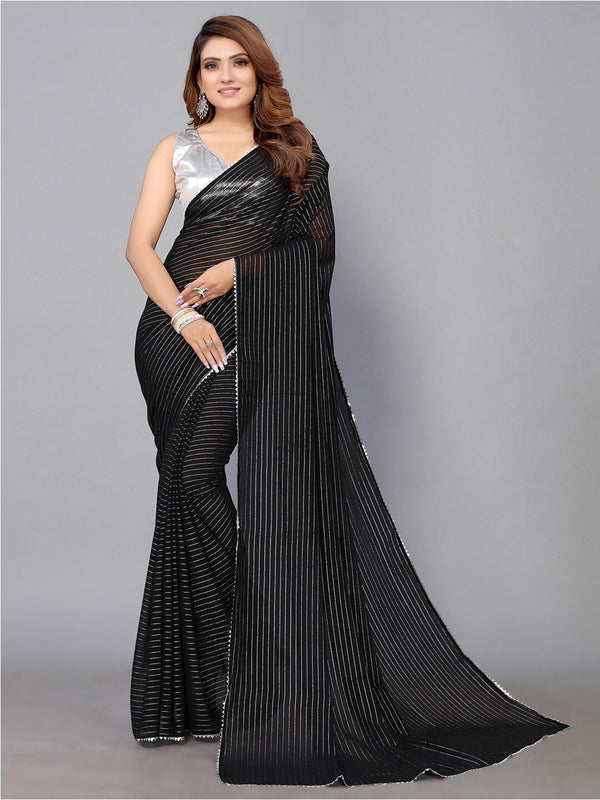 Kalini Embellished Bordered Leheriya Saree - Distacart