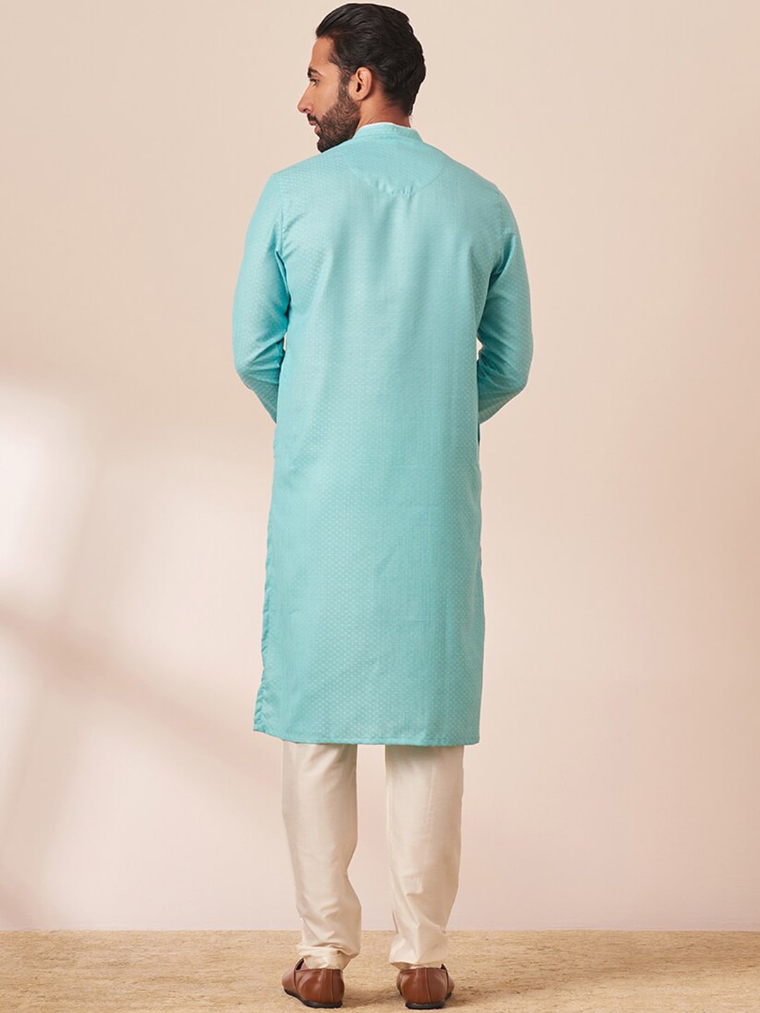 Manyavar Men Woven Design Straight Kurta with Pyjamas - Distacart