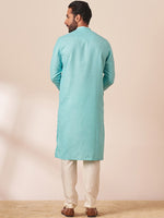 Thumbnail for Manyavar Men Woven Design Straight Kurta with Pyjamas - Distacart