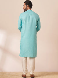 Thumbnail for Manyavar Men Woven Design Straight Kurta with Pyjamas - Distacart