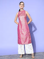 Thumbnail for HERE&NOW Women Ethnic Motifs Polyester Hyper Texture Kurta Set - Distacart