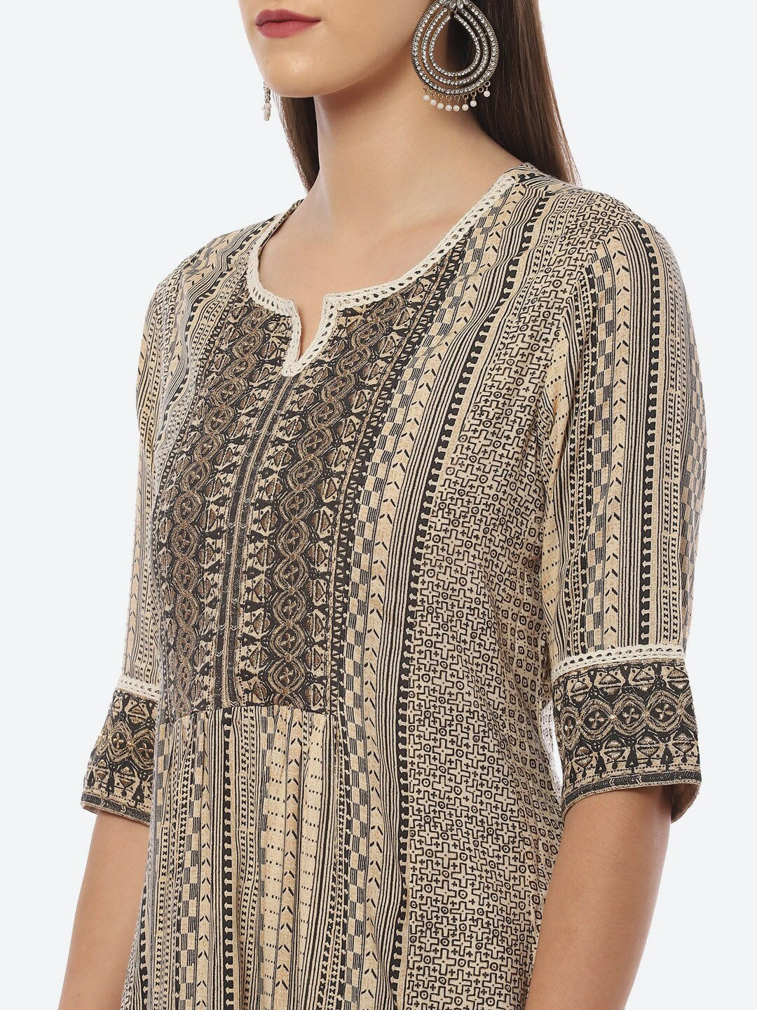 Biba Geometric Printed Kurta - Distacart